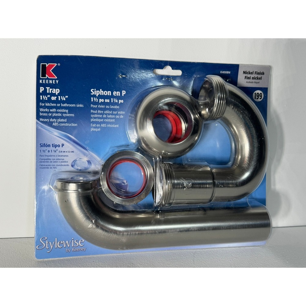 Keeney Stylewise K400BN P Trap 1.5 or 1.25 Inch Plated ABS Brushed Nickel Finish